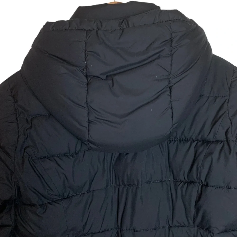 15. Hollister Black Winter Puffer Jacket Size Large Hooded - Picture 11 of 16